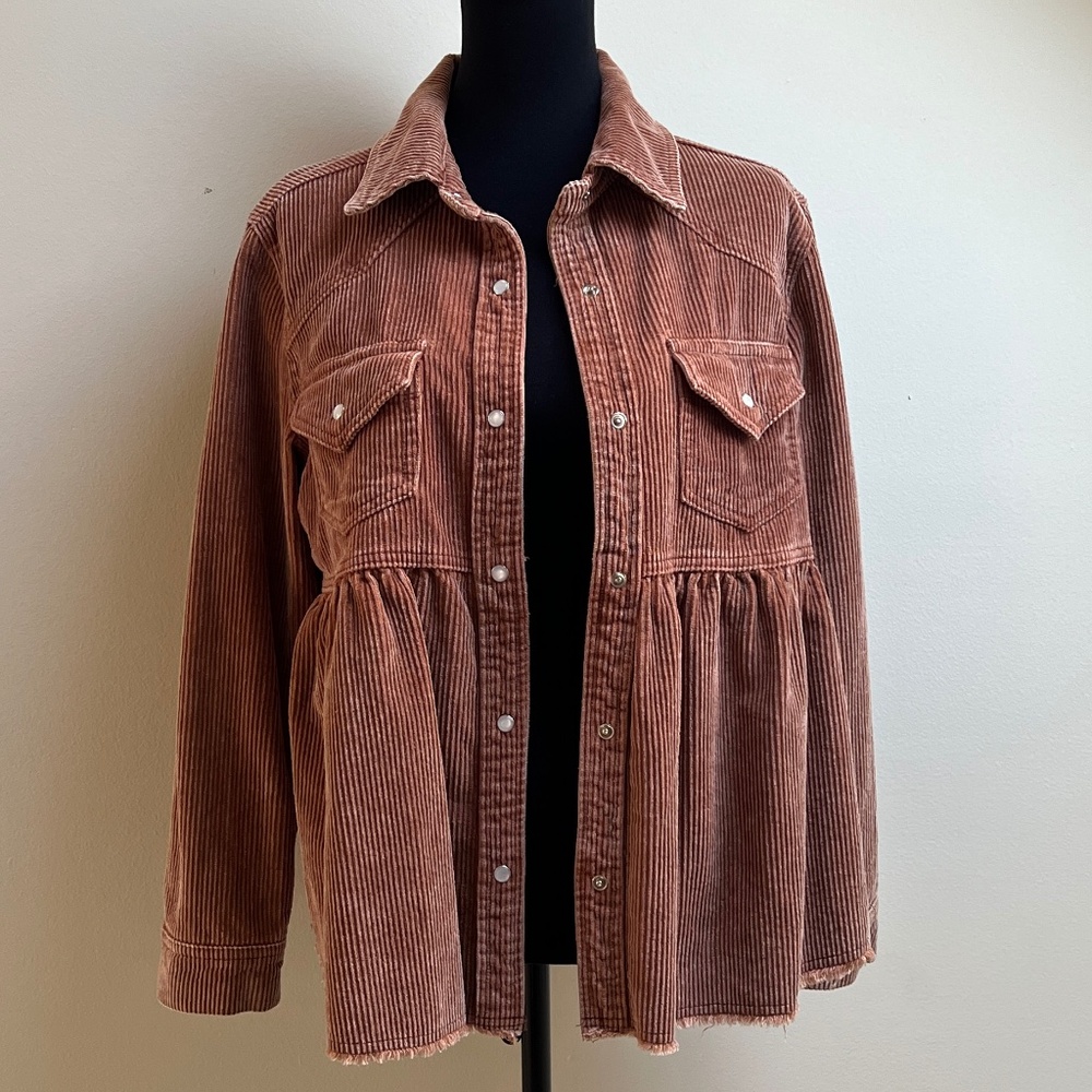ENTRO Corduroy Shacket Size Small